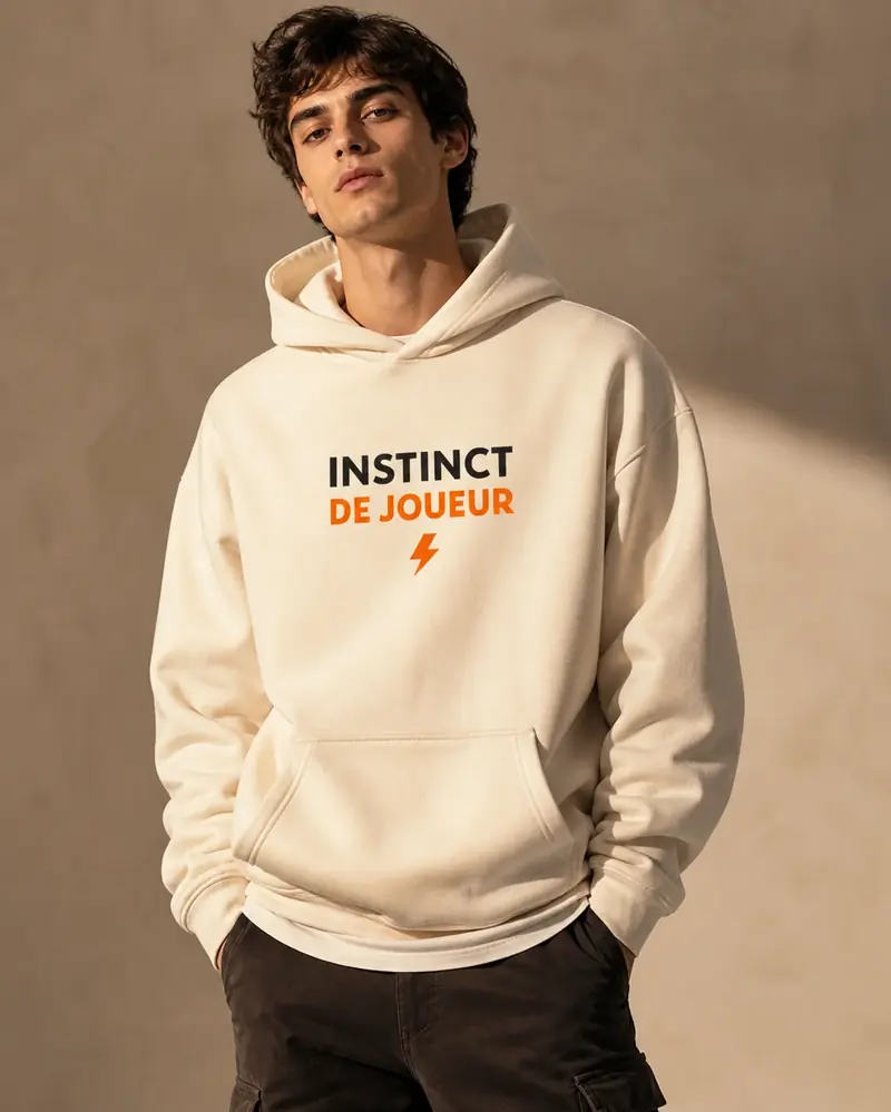 Hoodie Instinct Joueur Crème