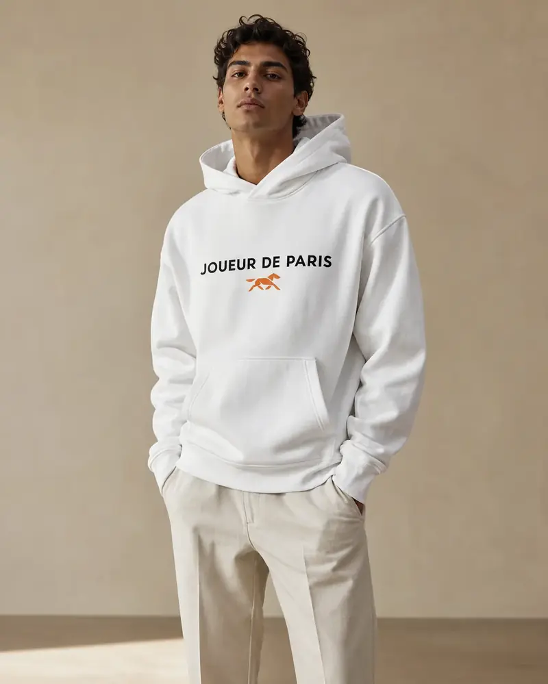 Hoodie Joueur De Paris 1 Horse Blanc