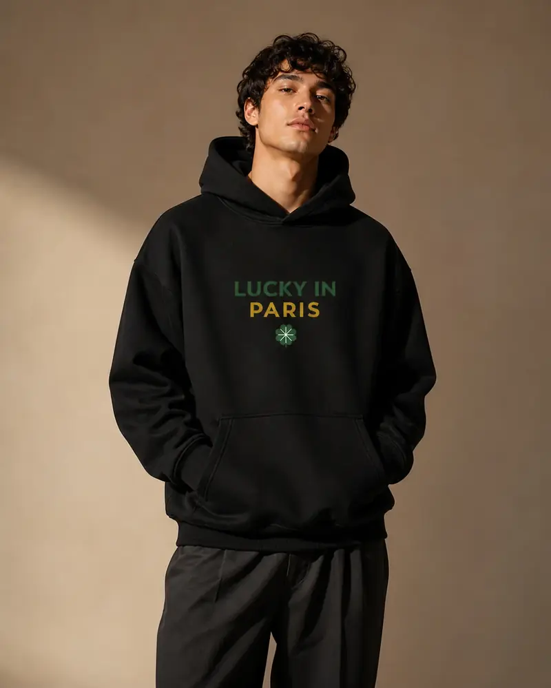 Hoodie Lucky In Paris Noir