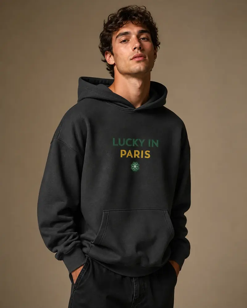 Hoodie Lucky In Paris Gris foncé