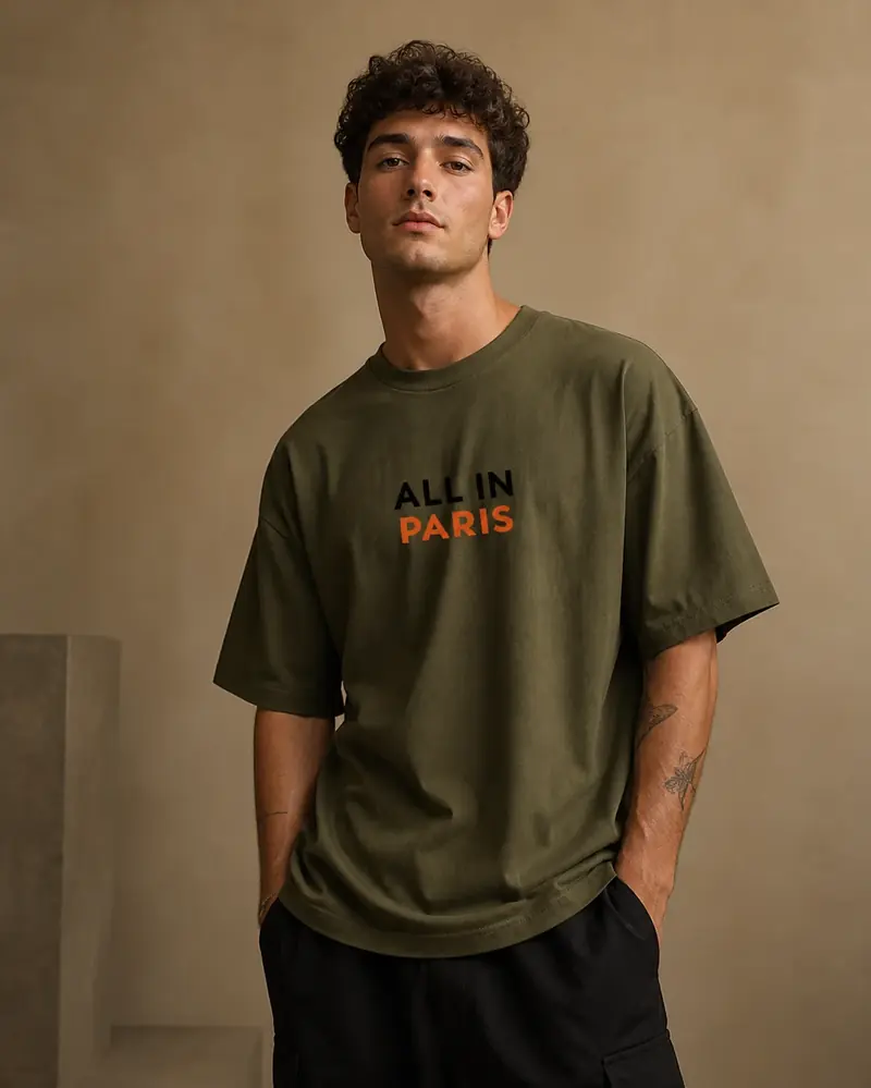 T-shirt All In Paris 2 Kaki