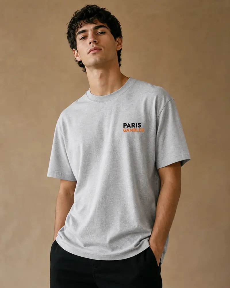 T-shirt Paris Gambler 3 Patch Gris clair