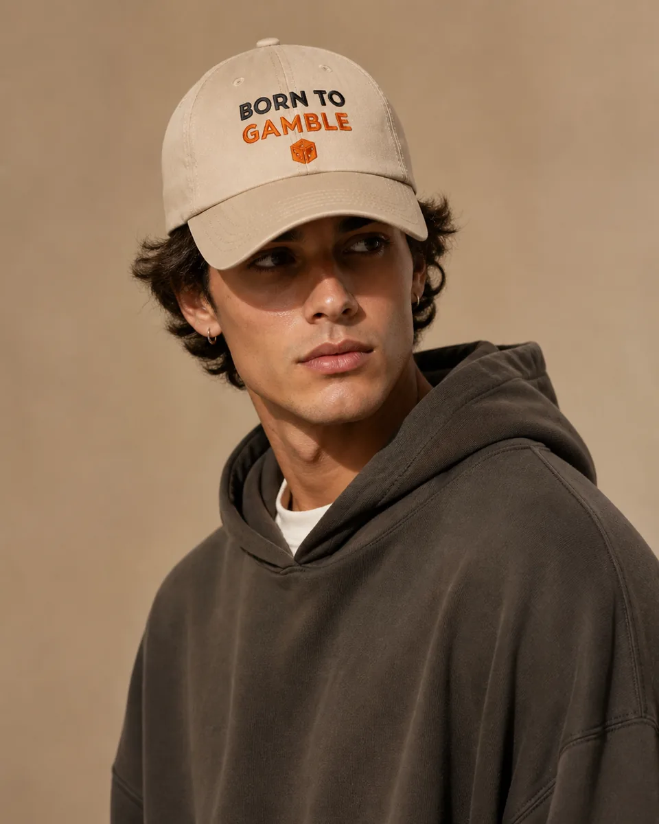 Casquette brodée Born To Gamble Sable