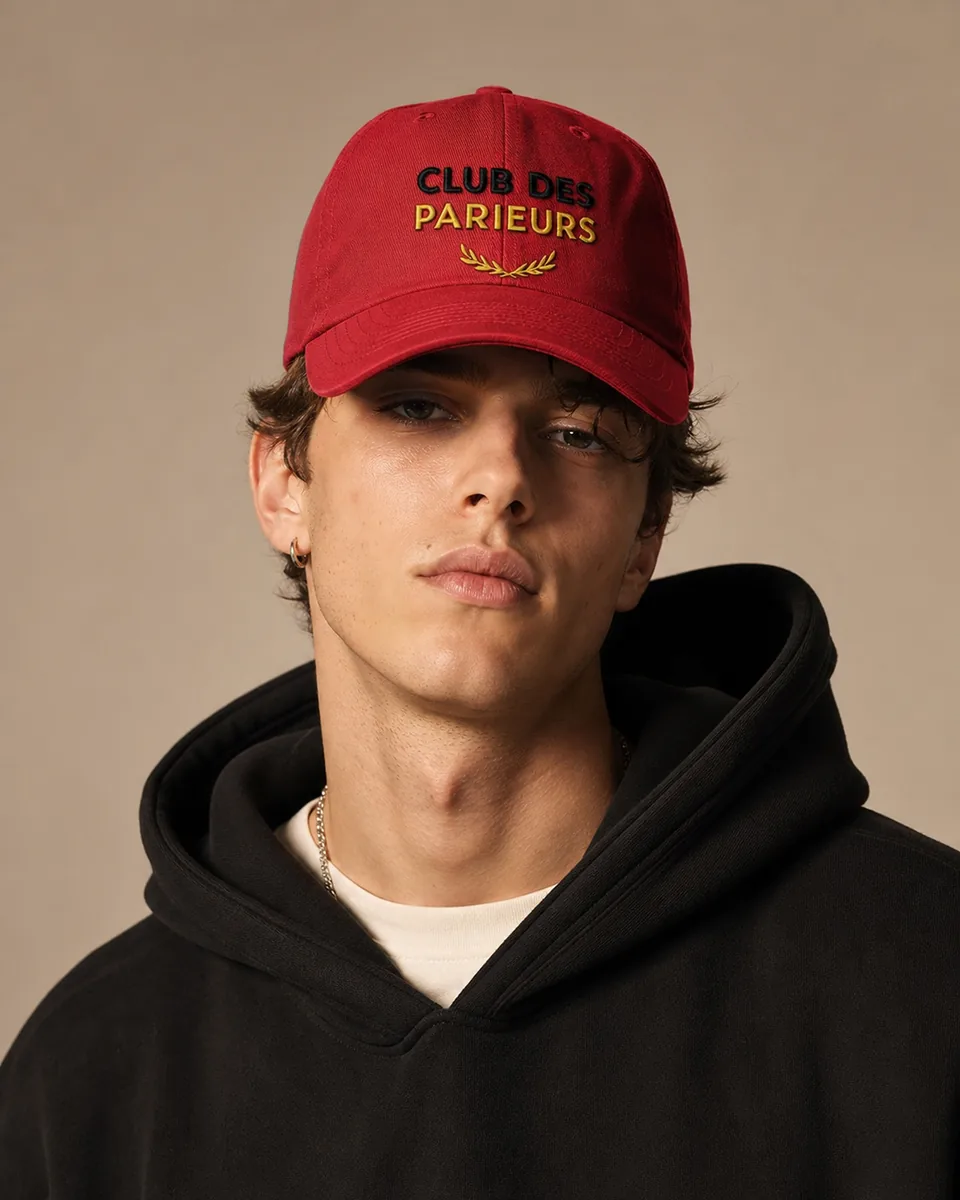Casquette brodée Club Des Parieurs Rouge