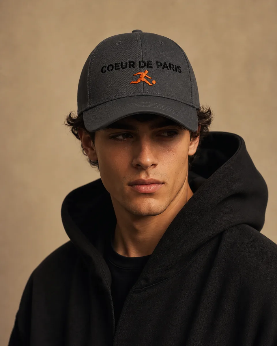 Casquette brodée Joueur De Paris 4 Footballer Gris foncé