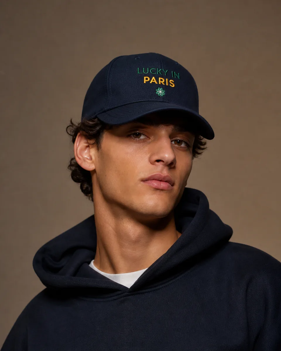Casquette brodée Lucky In Paris Marine