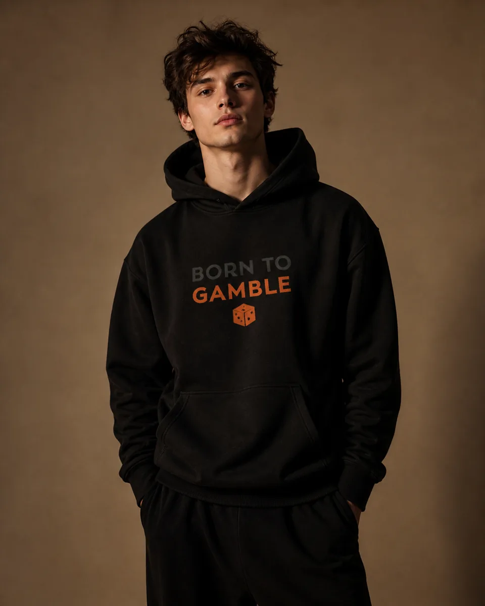Hoodie Born To Gamble Noir