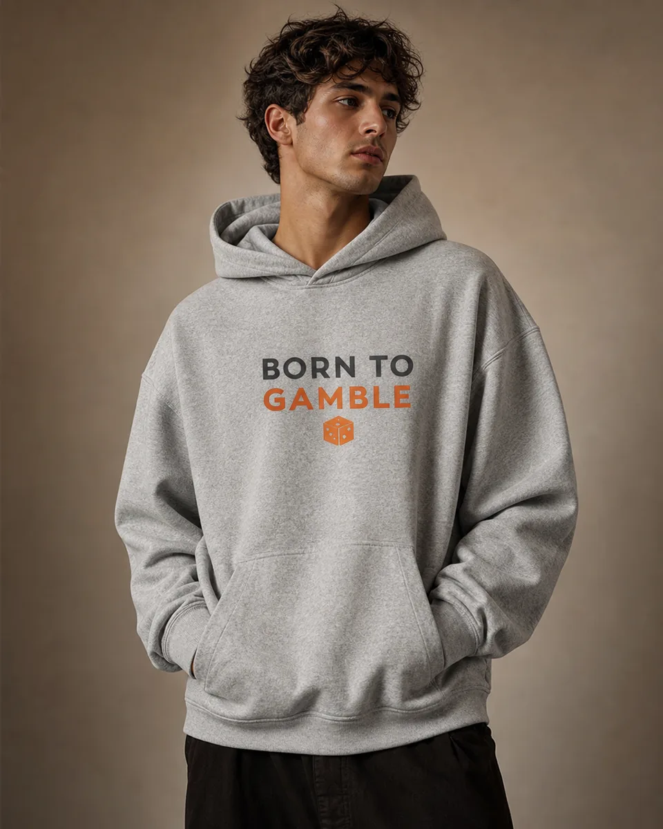 Hoodie Born To Gamble Gris chiné