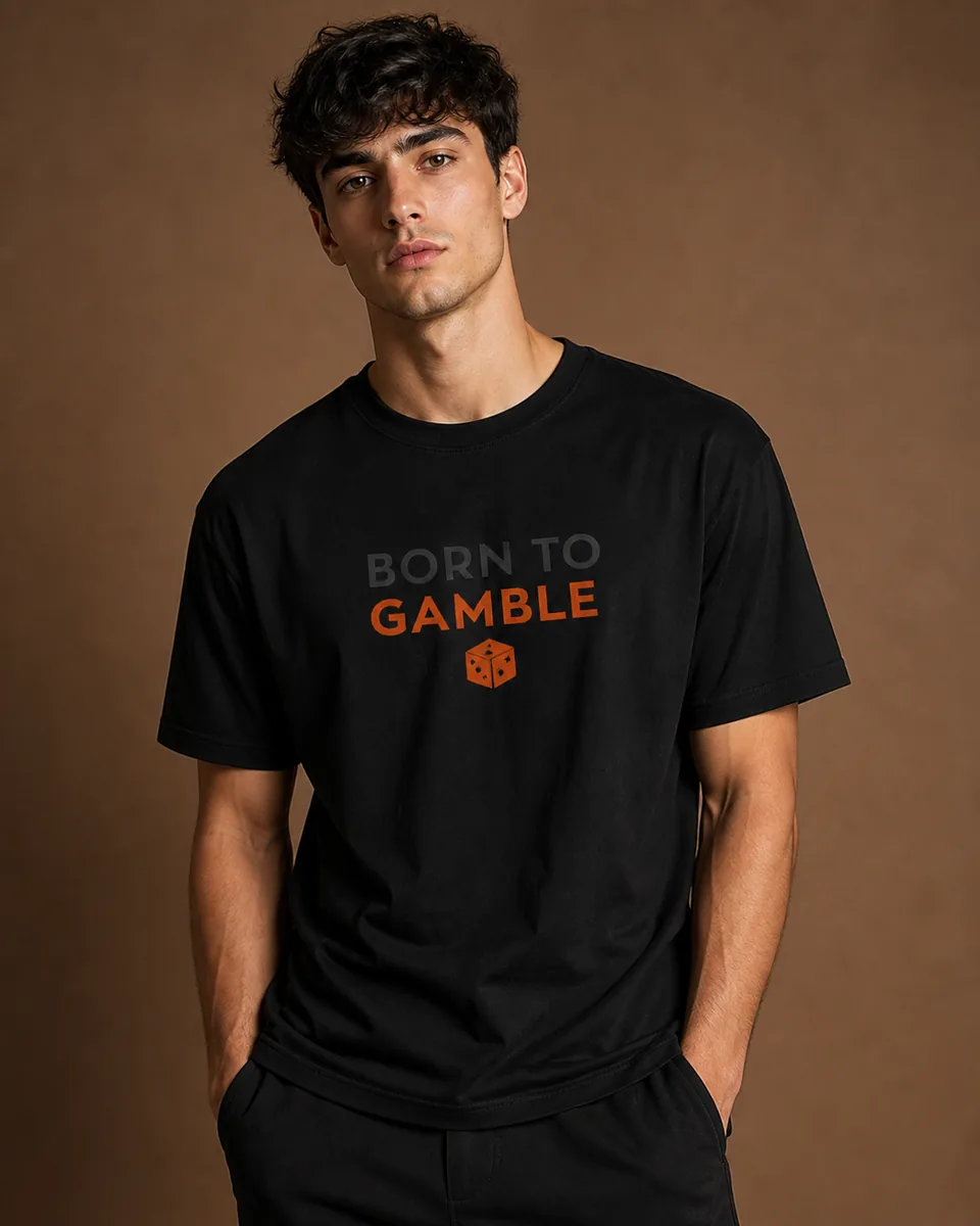 T-shirt Born To Gamble Noir