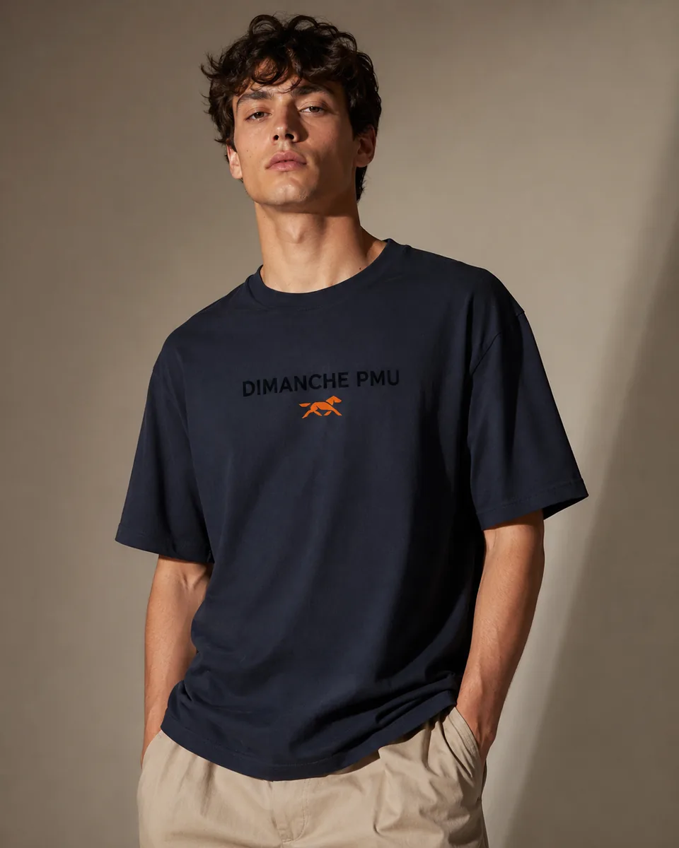 T-shirt Dimanche PMU Joueur De Paris Marine