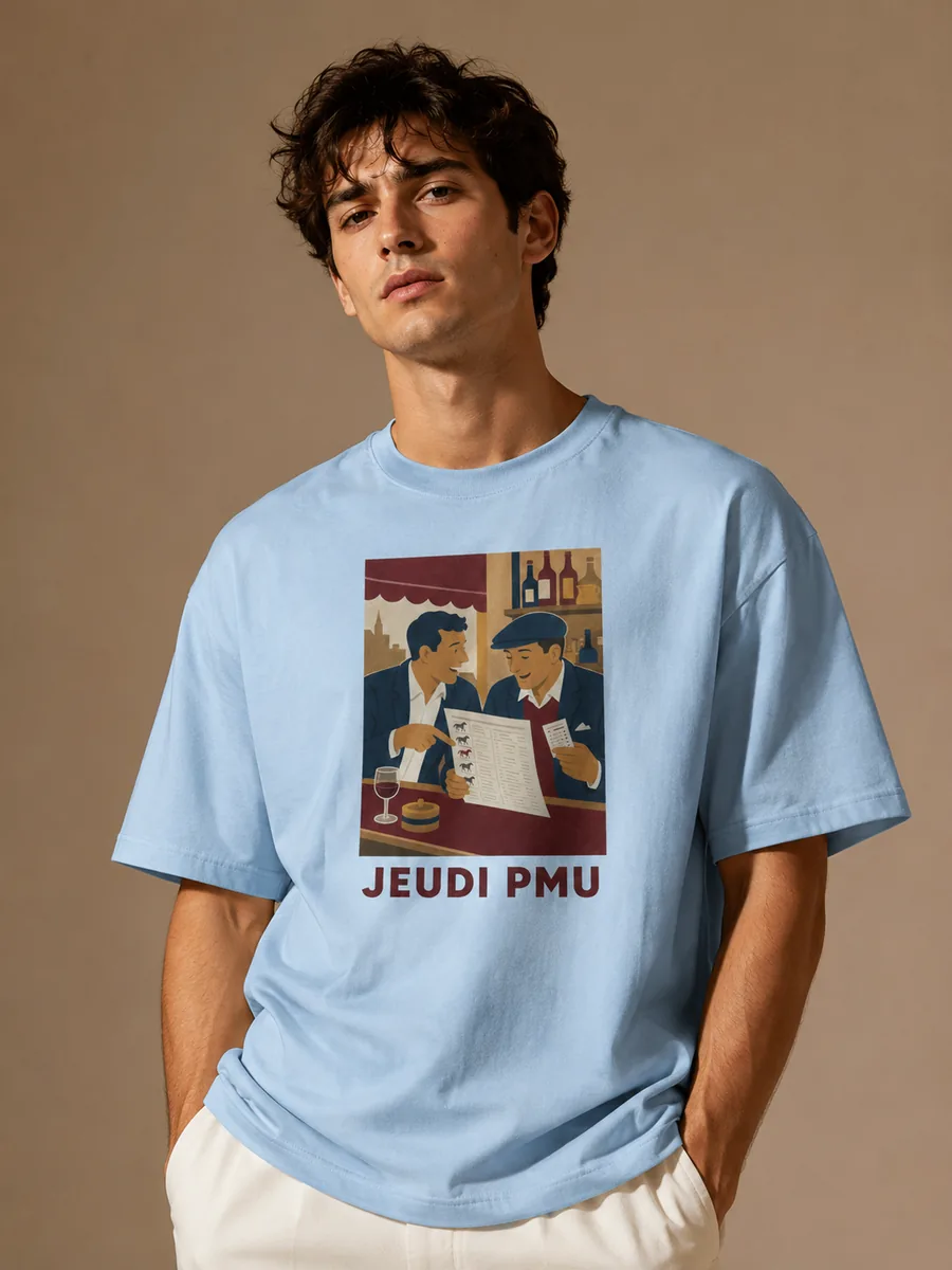 T-shirt Jeudi PMU Bleu ciel