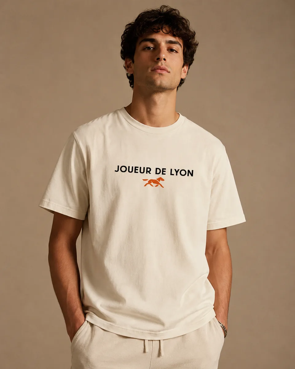 T-shirt Joueur Lyon Crème