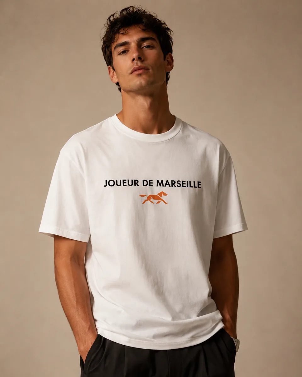 T-shirt Joueur Marseille Blanc