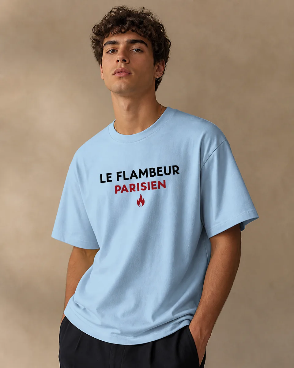 T-shirt Le Flambeur Bleu ciel