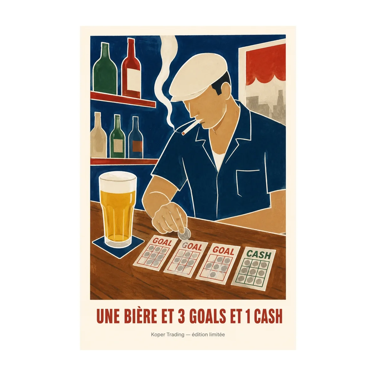 Affiche Bière 3 Goals 1 Cash