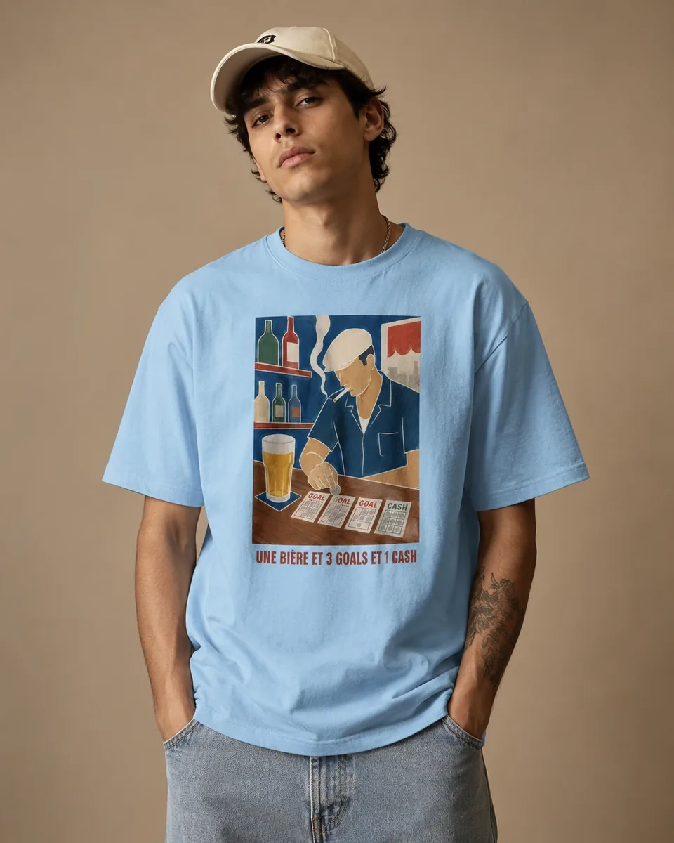T-shirt Bière 3 Goals Bleu ciel
