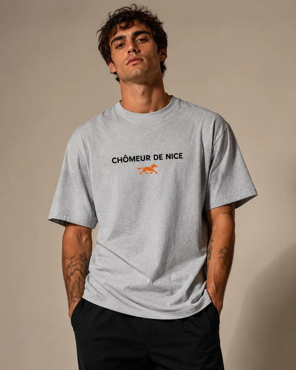 T-shirt Chômeur Nice Gris clair