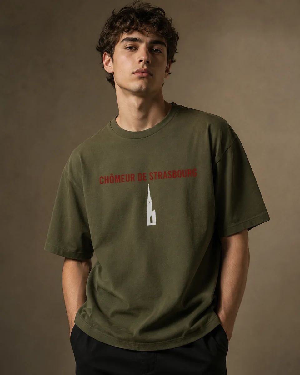 T-shirt Chômeur Strasbourg Vert kaki 3