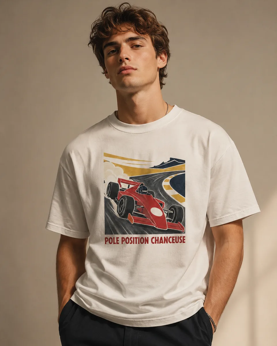 T-shirt Pole Position Blanc 2